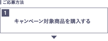 ご応募方法｜キャンペーン対象商品を購入する。