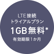 LTE接続トライアルプラン1GB無料有効期限1か月