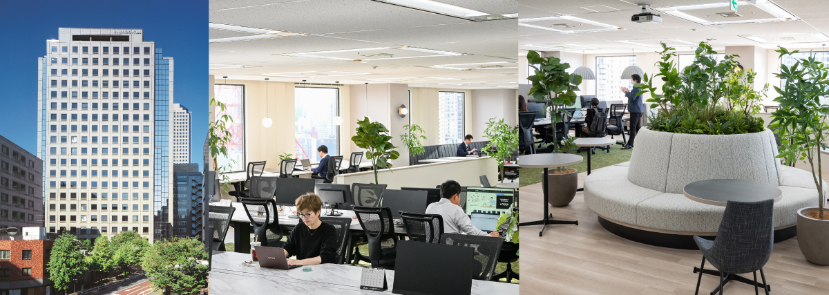 VAIO東京本社　外観と執務スペース